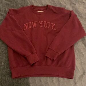 Maroon New York Popular Crew Sweatshirt XL